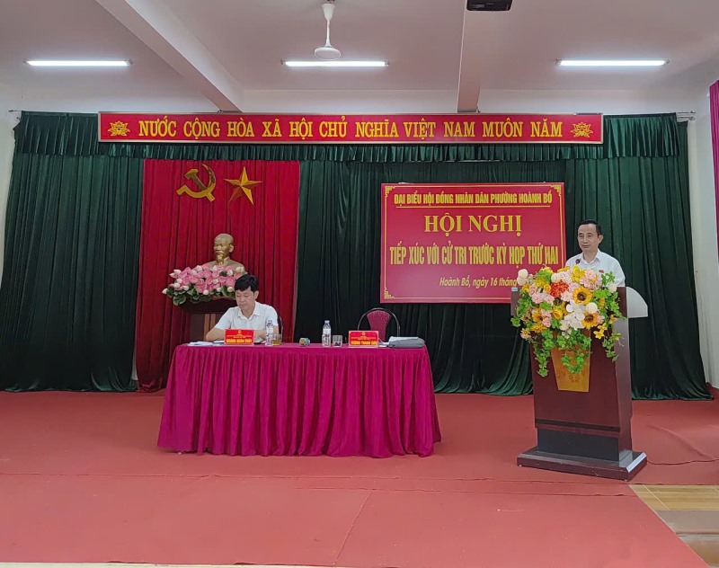 PHƯỜNG HOÀNH BỒ TỔ CHỨC HỘI NGHỊ TIẾP XÚC CỬ TRI TRƯỚC KỲ HỌP THỨ 2 HĐND PHƯỜNG, NHIỆM KỲ 2021 – 2026