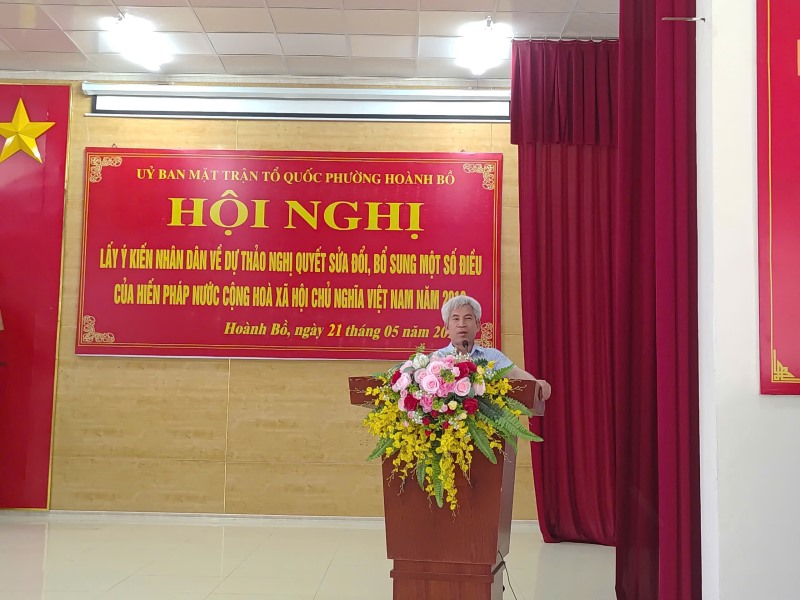 PHƯỜNG HOÀNH BỒ TỔ CHỨC LẤY Ý KIẾN NHÂN DÂN THAM GIA DỰ THẢO NGHỊ QUYẾT SỬA ĐỔI BỔ SUNG HIẾN PHÁP NĂM 2013